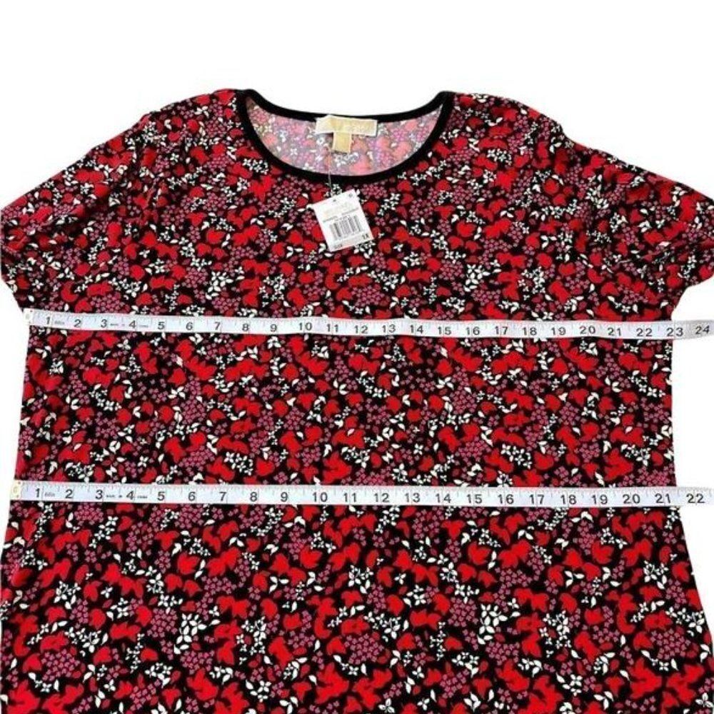 Michael Kors Woodland Floral Printed Bell Sleeve Dress Size 1X - Picture 7 of 7